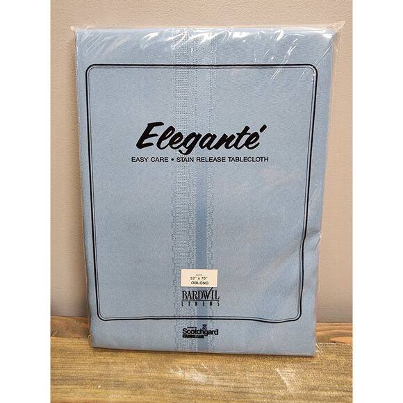 Bardwil Linens Blue Tablecloth Stain Release 52 x 70 Oblong NEW - Picture 1 of 6